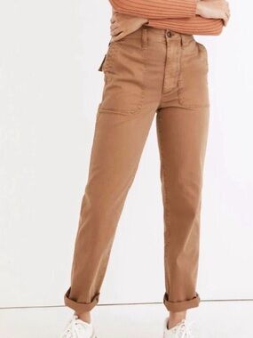 Madewell perfect vintage straight workwear pants weathered brown